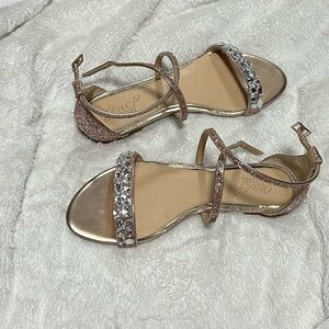 Jewel badgley mischka sandals. Size 7. Rose gold. Worn once